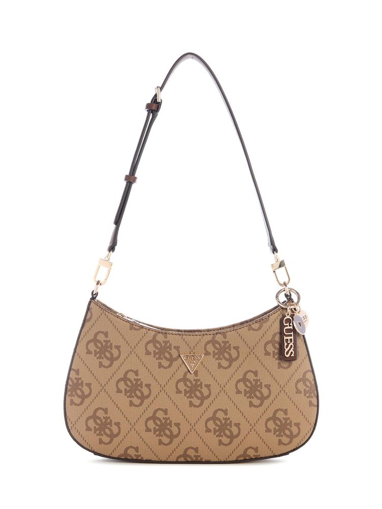 guess fashion Guess Brown Printed Zipper Shoulder Bag-picture-33