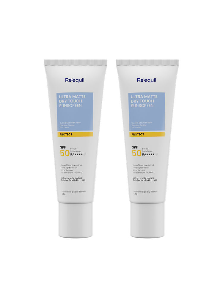Re'equil Ultra Matte Dry Touch Sunscreen Gel SPF 50 PA ++++ UVA Super Saver Pack Of 2