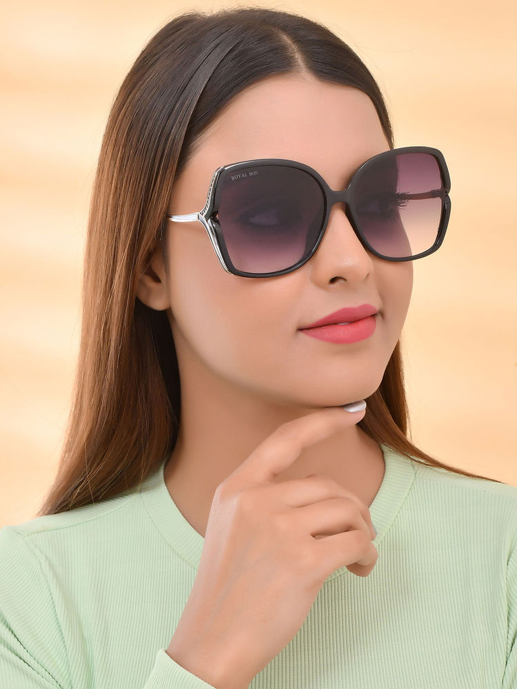 ROYAL SON Over-sized UV Protection Women Sunglasses Black Lens - CHIWM00113-C1-picture-30