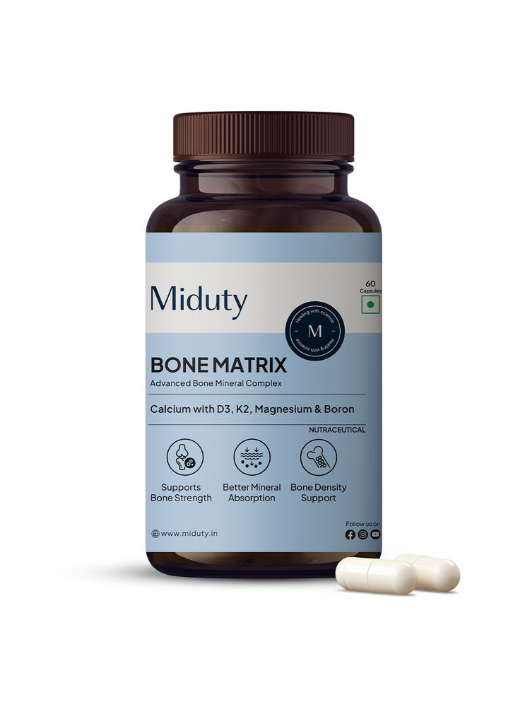 Miduty Bone Matrix With Vitamin D3 & K2 Veg Capsules-image-8