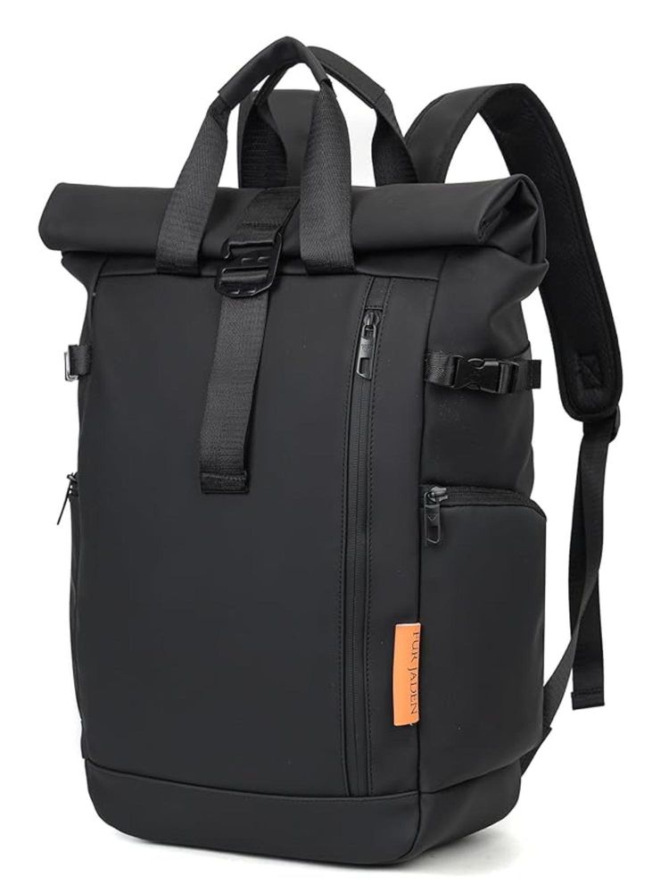 FUR JADEN Vegan Leather 15.6 Inch Premium Laptop Black Backpack (M)-picture-11