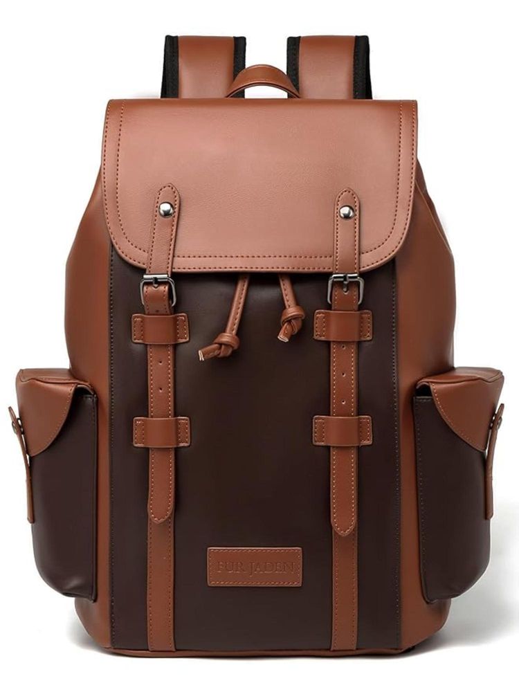 FUR JADEN The Aviator 20L Vegan Leather Premium Brown Backpack (M)-picture-21