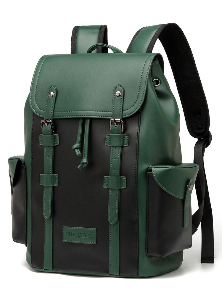 FUR JADEN The Aviator 20L Vegan Leather Premium Green Backpack (M)-picture-22