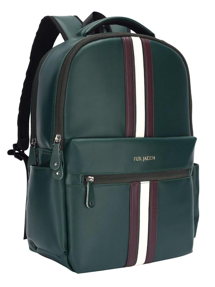 FUR JADEN 15.6 Premium and Durable Vegan Leather Laptop Green Backpack (M)-picture-25