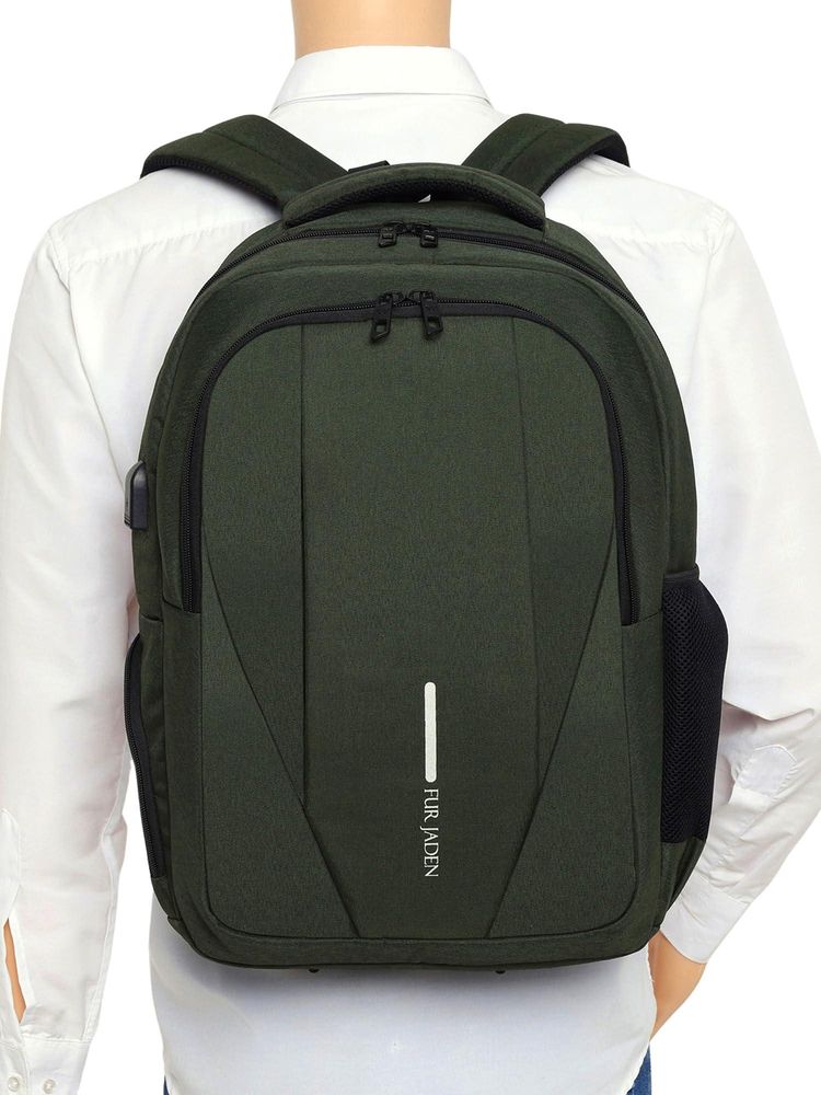 FUR JADEN Travel Laptop Green Backpack (M)-image-42