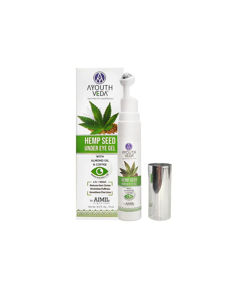 Ayouthveda Hemp Seed Under Eye Gel with Cooling Massage Roller Dark Circles & Wrinkles Skin-picture-44