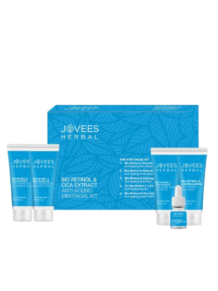 Jovees Herbal Bio Retinol & Cica Extract Anti Ageing Mini Facial Kit For Signs of Ageing Wrinkles-picture-37