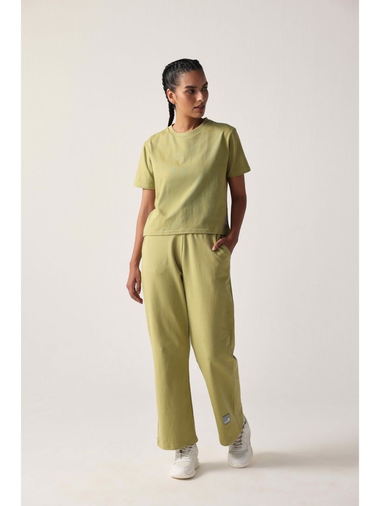 Sawsee Green Cotton Blend Solid T-Shirt with Sweat Pant-picture-20