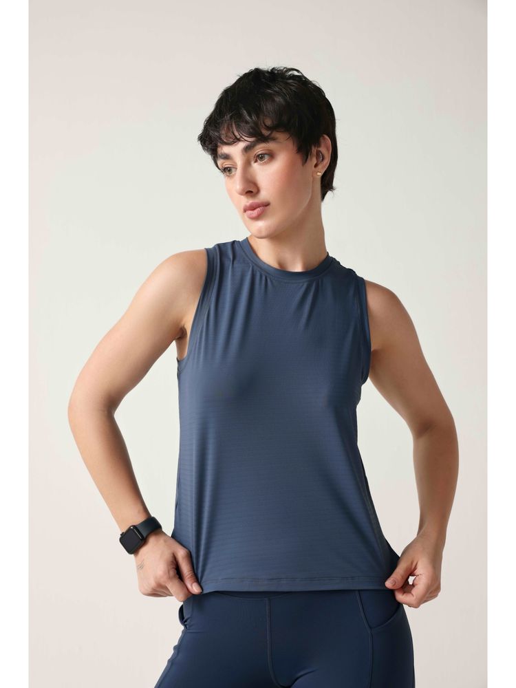 Sawsee Grey Nylon Solid Tank-image-36