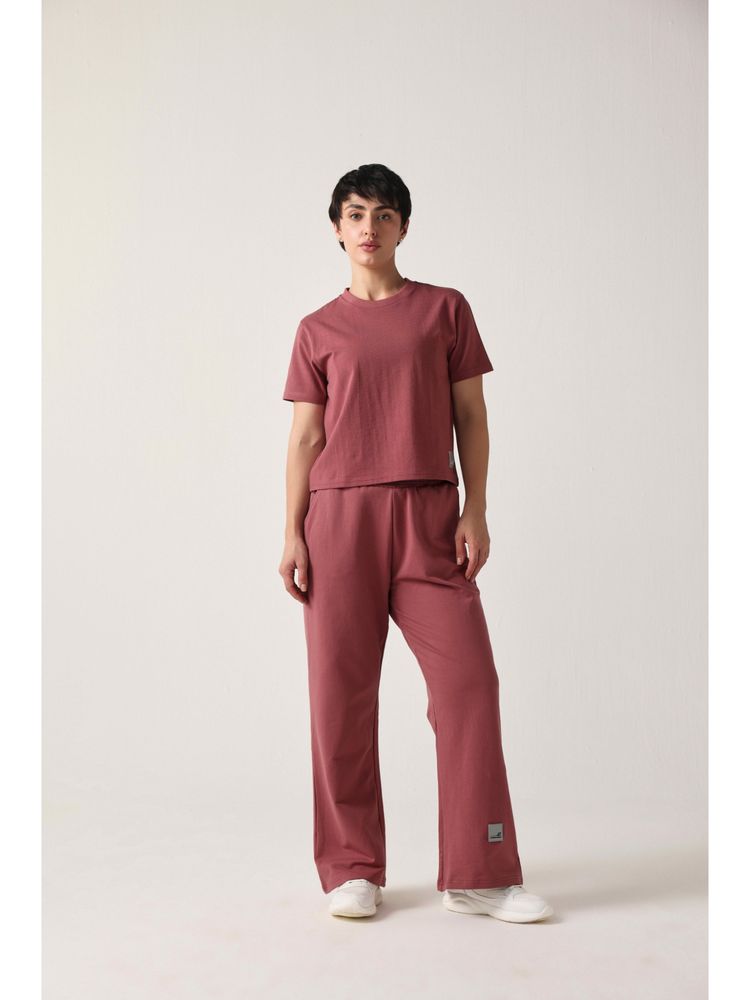 Sawsee Maroon Cotton Blend Solid T-Shirt-picture-14