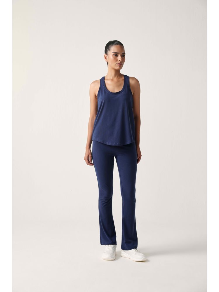 Sawsee Navy Blue Bambo Blend Solid Tank-picture-20