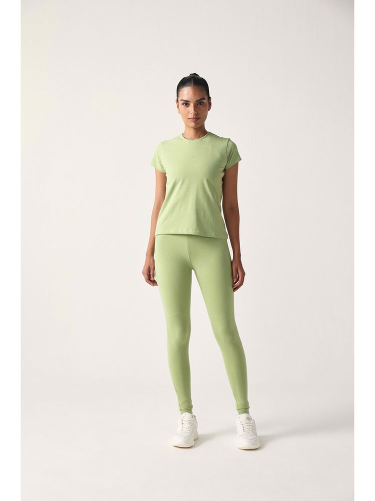 Sawsee Green Bambo Blend Solid T-Shirt-image-33