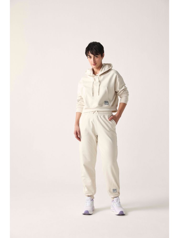 Sawsee Cream Cotton Blend Solid Hoodie-picture-15