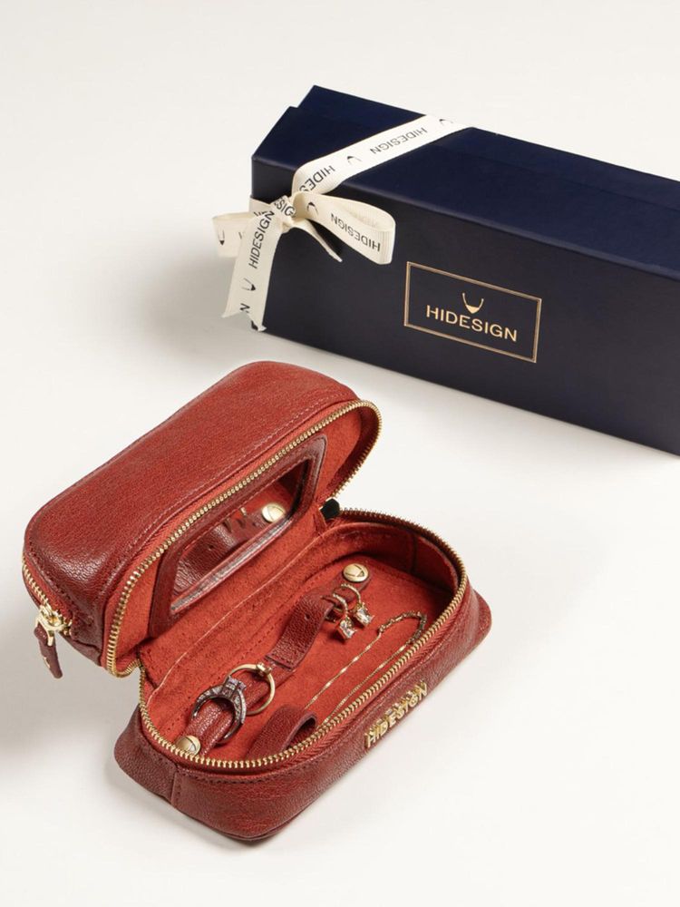 Hidesign Red Leather Solid Jewellery Organiser-picture-13