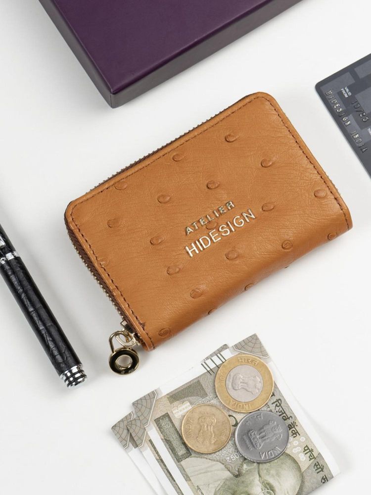 Hidesign Tan Leather Textured Card Holder-image-33