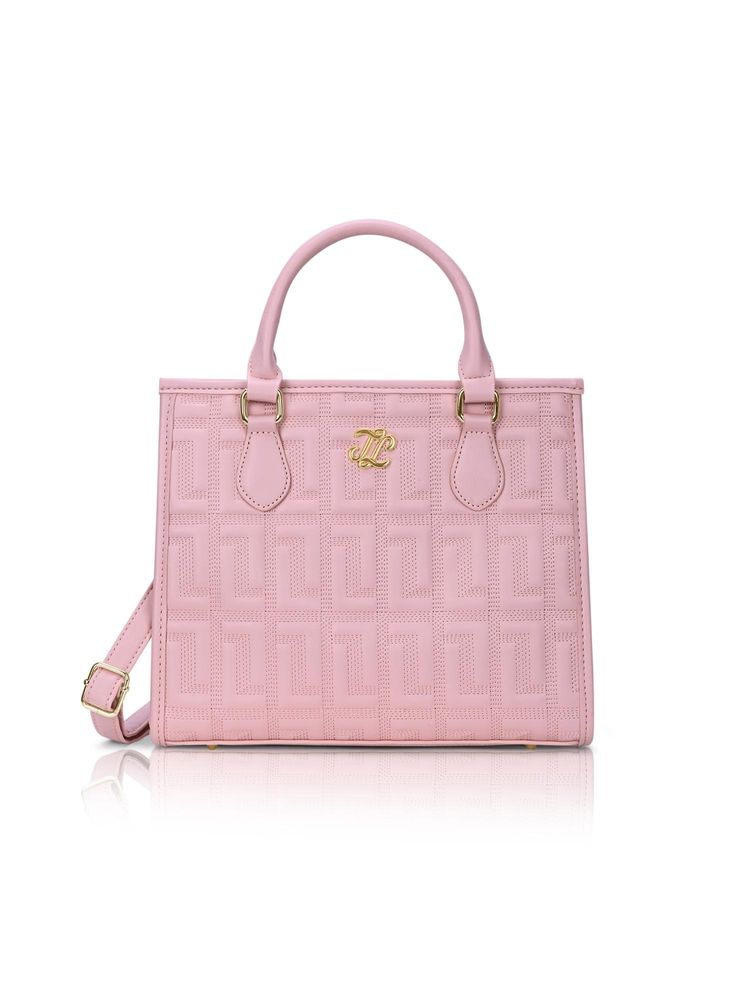 Lavie Signature Pink Synthetic Leather Textured Handbag with Detachable Strap-picture-21
