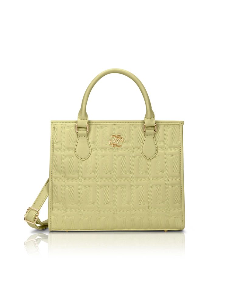 Lavie Signature Yellow Synthetic Leather Textured Handbag with Detachable Strap-image-20