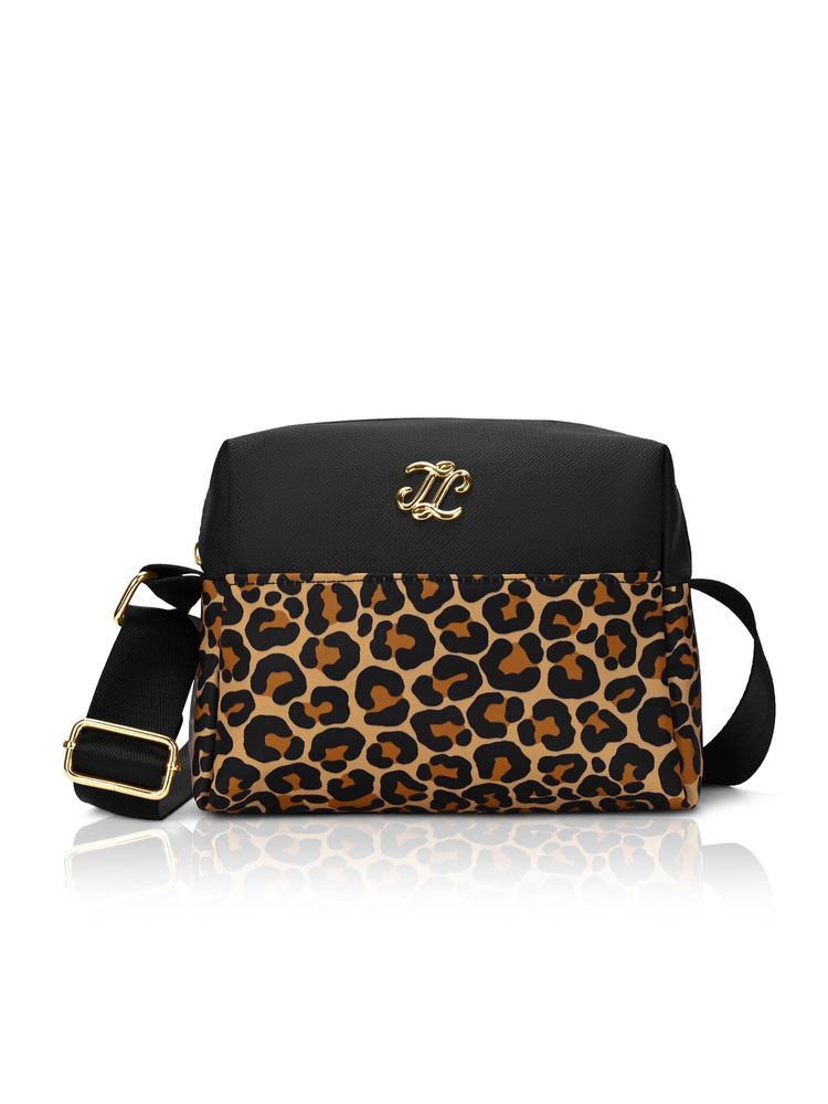 Lavie Signature Brown Synthetic Leather Animal Print Sling Bag-picture-13