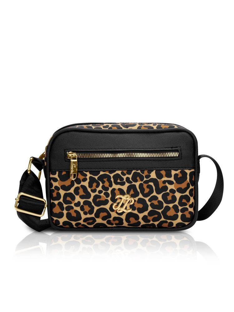 Lavie Signature Brown Synthetic Leather Animal Print Sling Bag-picture-22