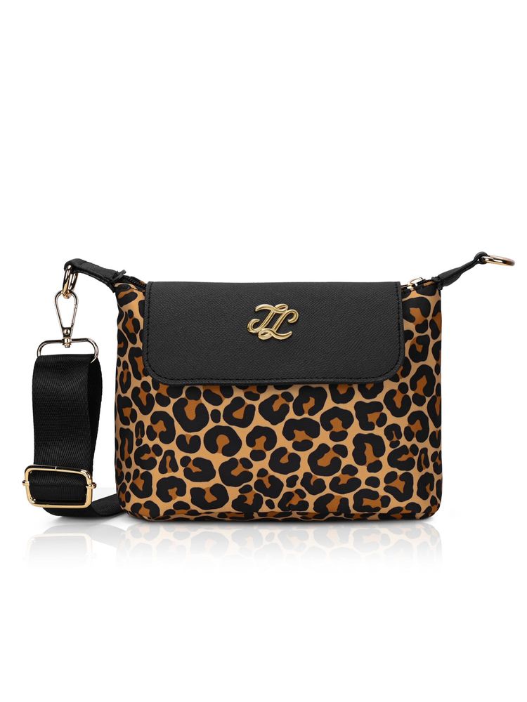 Lavie Signature Brown Synthetic Leather Animal Print Sling Bag-picture-16