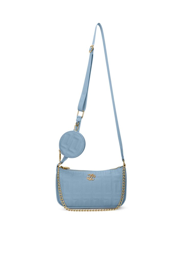 Lavie Signature Blue Synthetic Leather Textured Sling Bag with Detachable Coin Pouch-picture-27