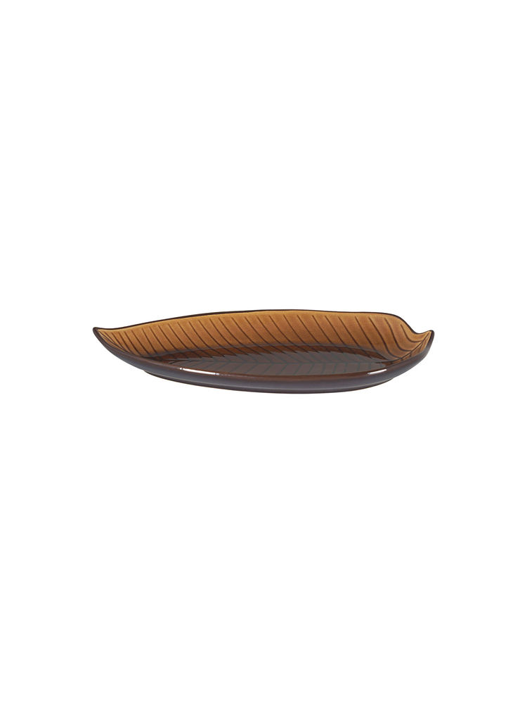 Pure Home + Living Pear Beige Leaf Platter-image-7