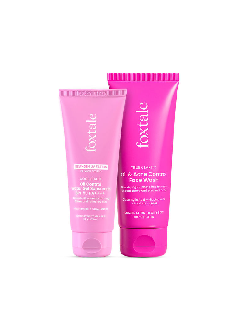 Foxtale Oil Defense Duo, Oil & Acne Control Face Wash & Aqua Gel Sunscreen-picture-23