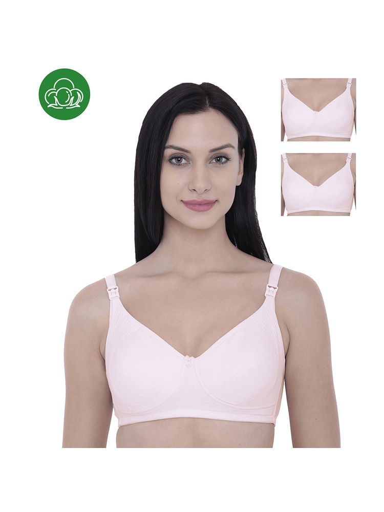 Inner Sense Organic Cotton Antimicrobial Nursing Bra Pack of 3 - Pink-image-6