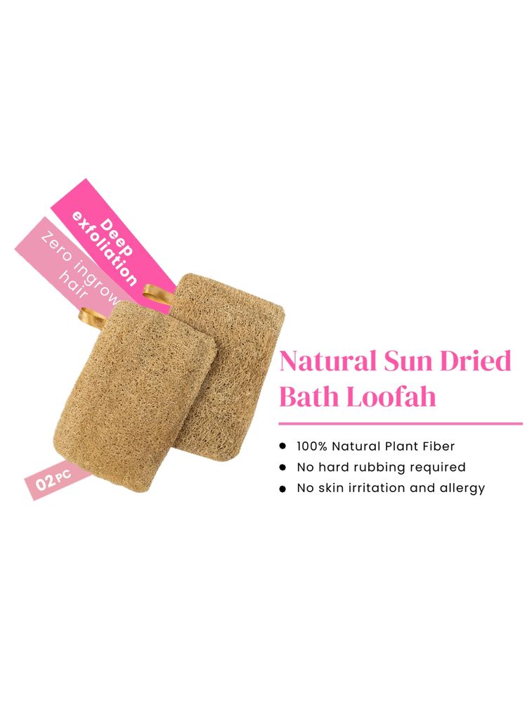 Rhe Cosmetics Natural Loofah Sponge - Sun Dried Body Scrubber For Gentle Exfoliation-image-9