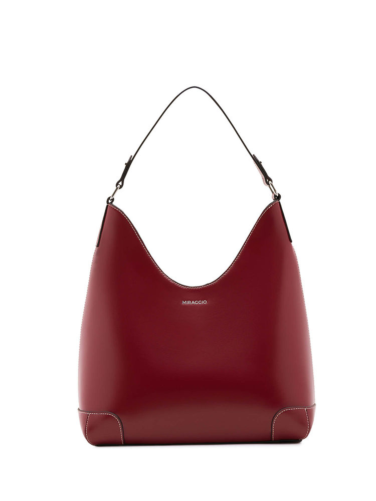 MIRAGGIO Wine Gloria Solid Hobo Bag (L)-picture-28