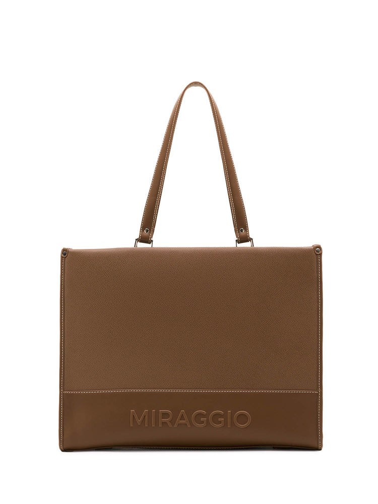 MIRAGGIO Brown Leanne Solid Tote Bag (L)-picture-17
