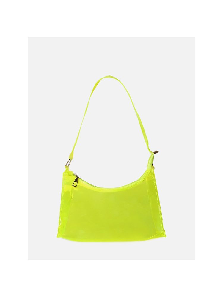Haute Sauce Women Neon Yellow Trandparent Handbag-picture-11