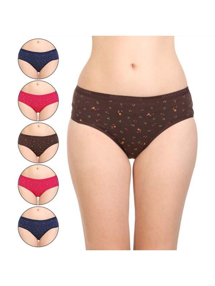 Bodycare 100% Cotton Printed High Cut Panty Multi-Color (Pack Of 6)