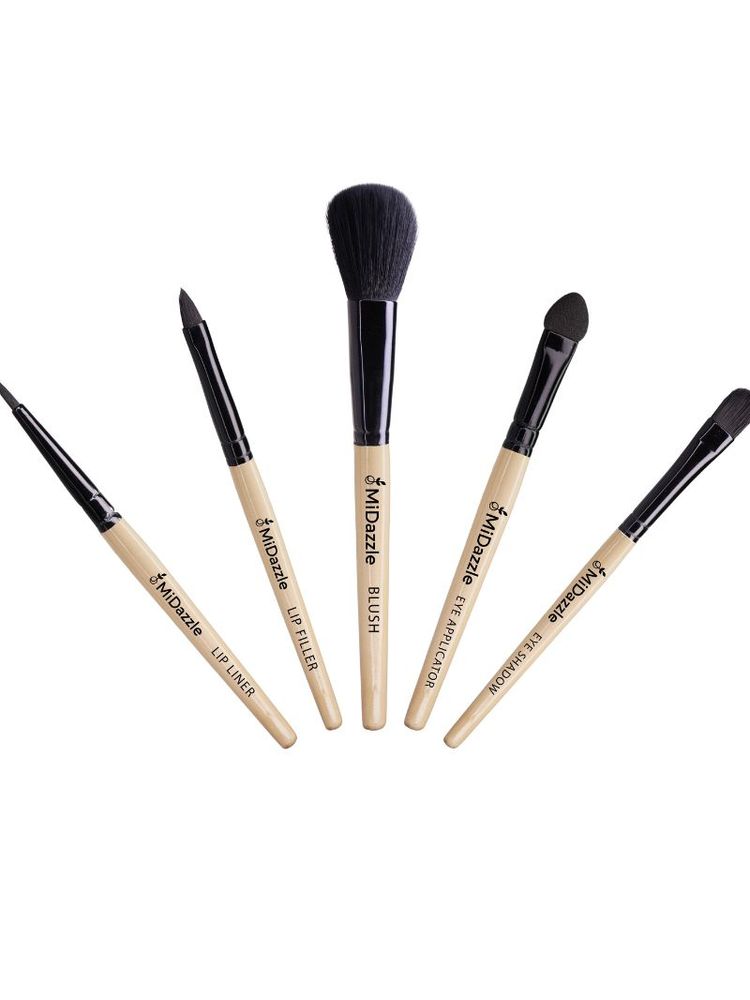 Midazzle Premium Wooden Mini Makeup Brush Set - Pack Of 5-image-45