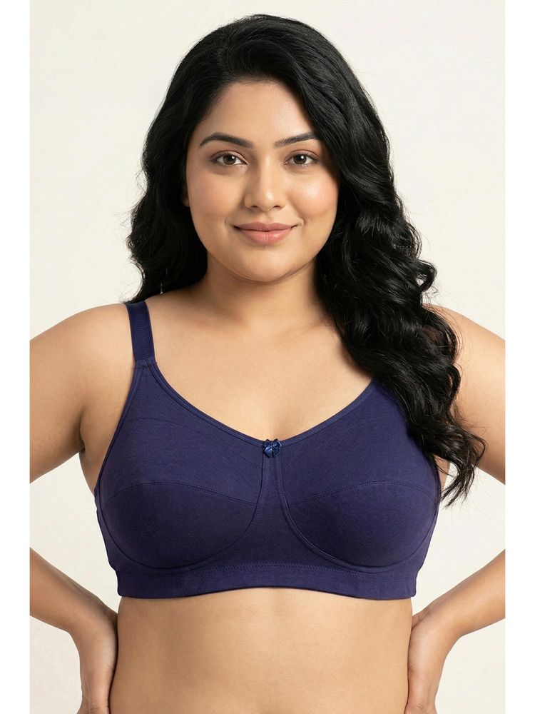 Zivame True Curve Double Layered Non Wired Full Coverage Super Support Bra - Blue Ribbon-picture-29