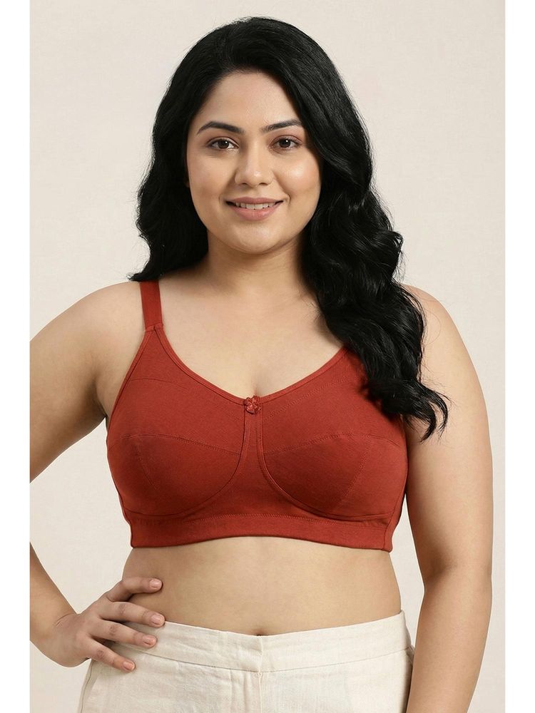 Zivame True Curve Double Layered Non Wired Full Coverage Super Support Bra - Burnt Brick-picture-28