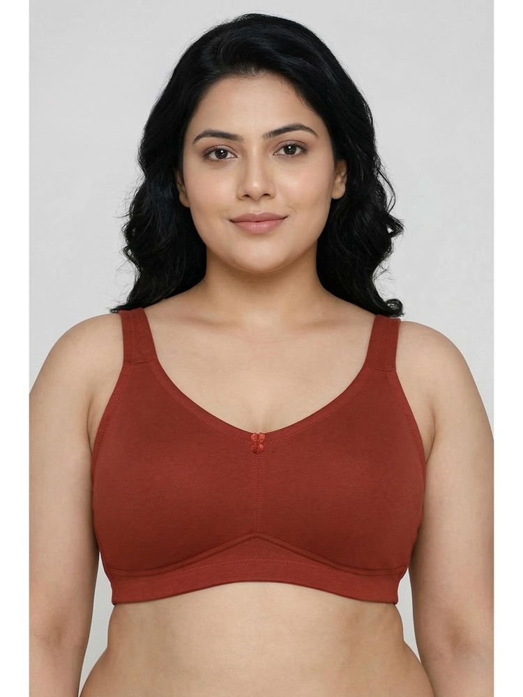 Zivame True Curve Double Layered Non Wired Full Coverage Super Support Bra - Burnt Brick-picture-16