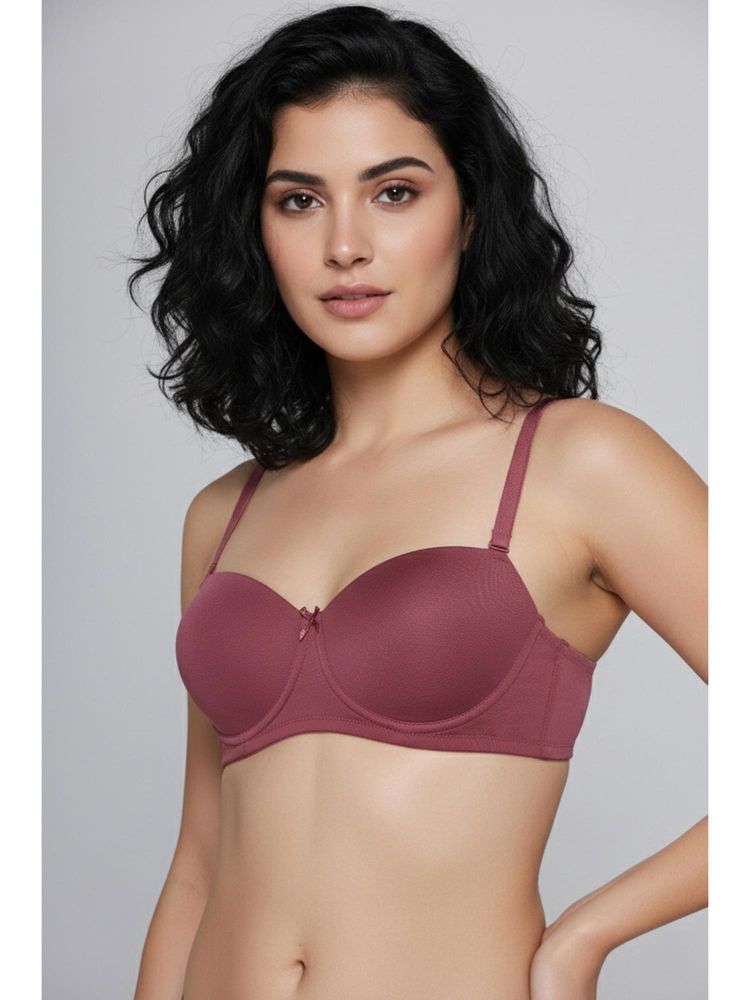 Zivame Padded Regular Wired 3/4Th Coverage Strapless Bra - Deco Rose-picture-13