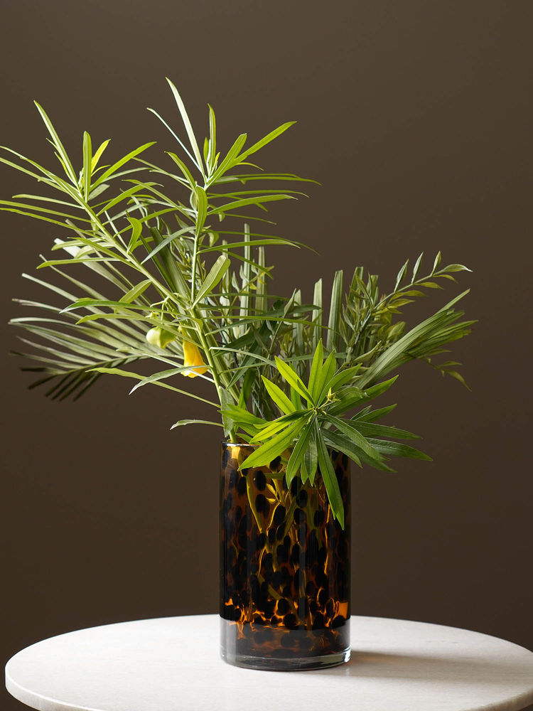 Pure Home + Living Brown Tortoiseshell Pattern Glass Vase-image-8