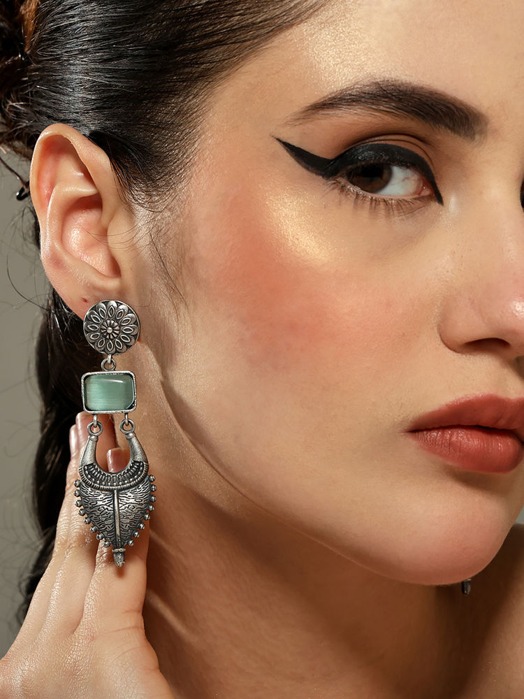 VENI Geometric Drop Earrings-image-5