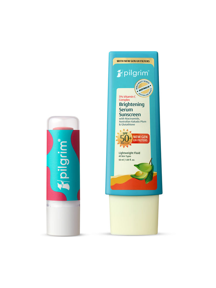 Pilgrim Vitamin C SPF 50+ PA++++ Tinted Lip Balm and Sunscreen Daily Glow Essentials Combo-image-19