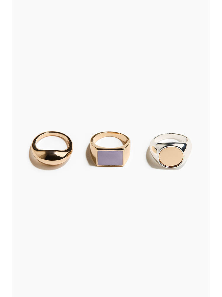 H&M Women Gold 3-pack rings-picture-49
