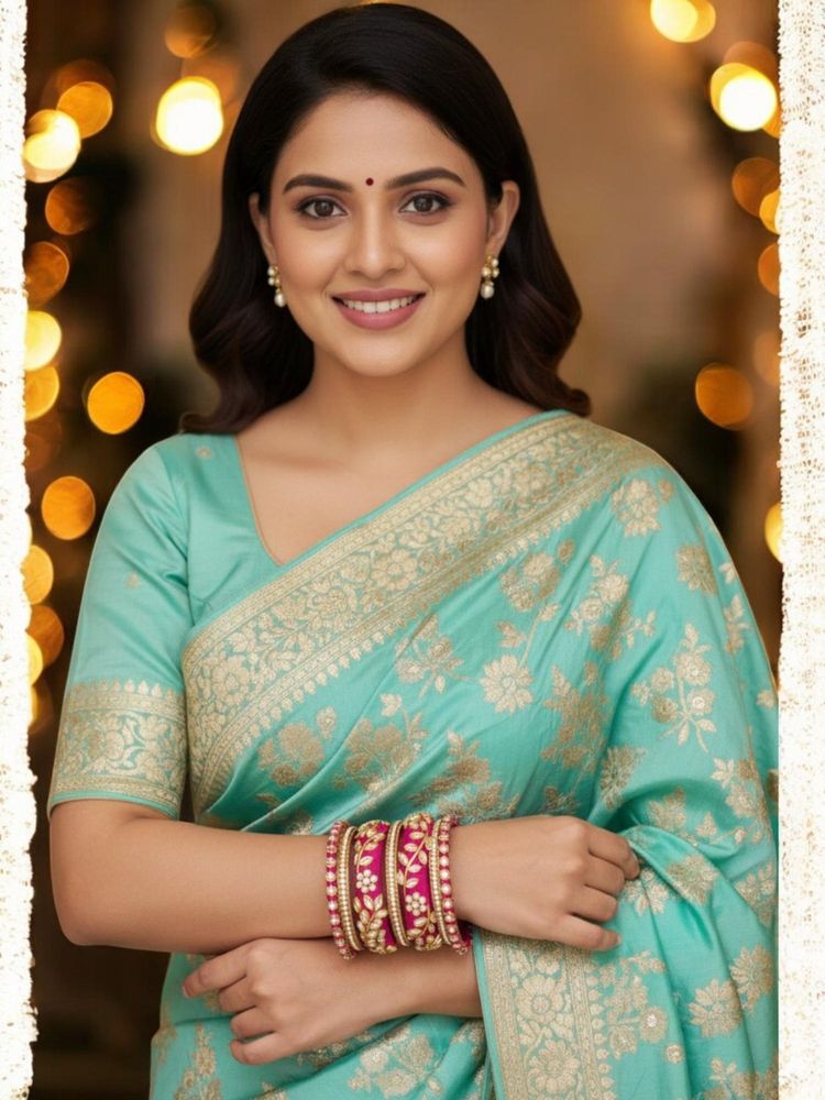 OOMPH Pink Bridal Chuda Bangle Set Silk Thread and Kundan (Pack of 10) (2.6)-image-6