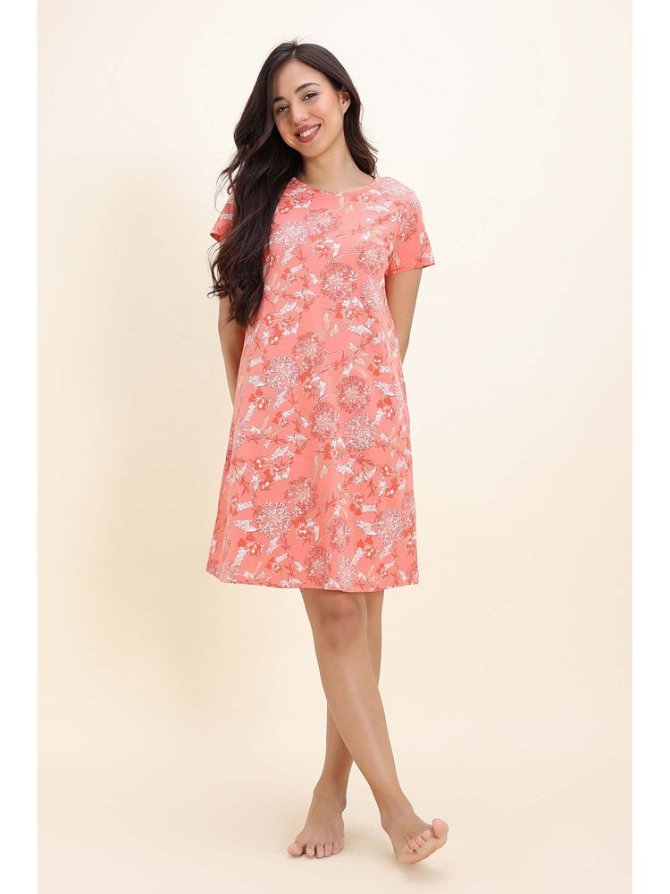Zivame Women Peach Night Dress-picture-11