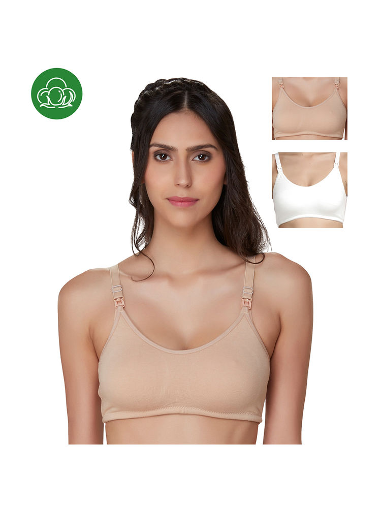 Inner Sense Organic Cotton Antimicrobial Nursing Bra Pack of 3 - Multi-Color-picture-15