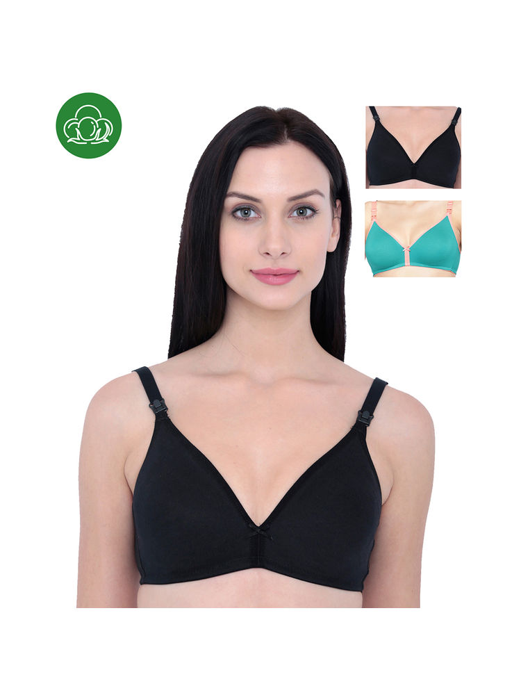 Inner Sense Organic Cotton Antimicrobial Nursing Bra Pack of 3 - Multi-Color-picture-27