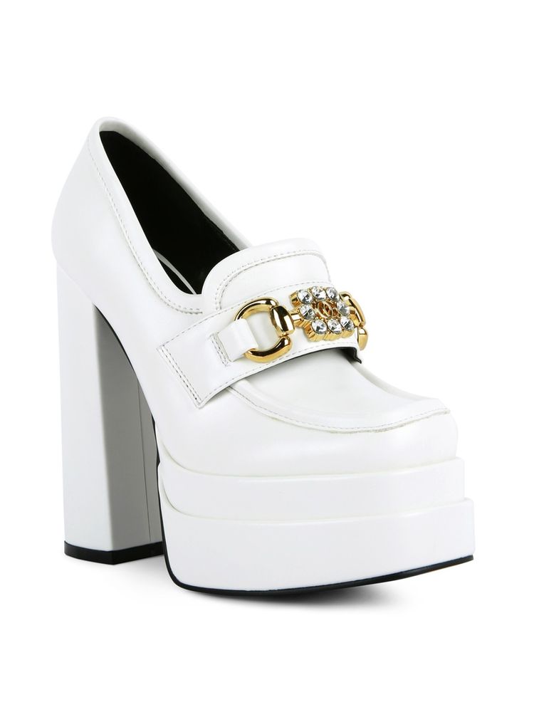 London Rag Embellished White Loafers-image-17