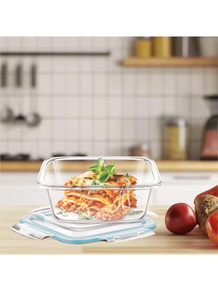 Signoraware Clear Glass Lock N Store Glass Square Container with Lid-picture-23