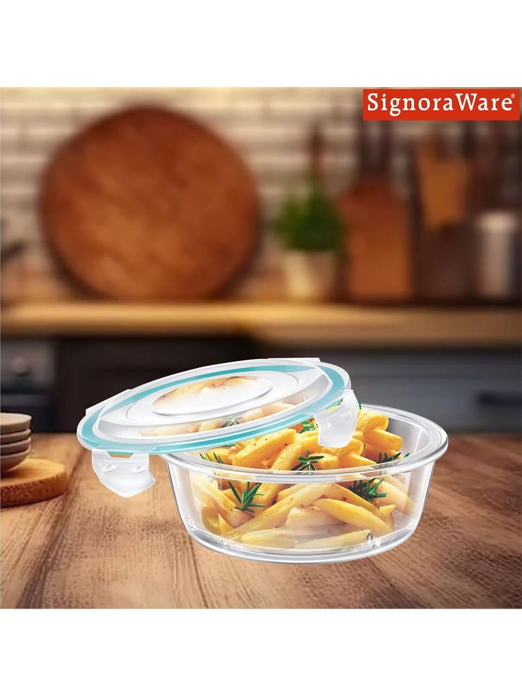 Signoraware Clear Glass Lock N Store Glass Round Container with Lid-image-28