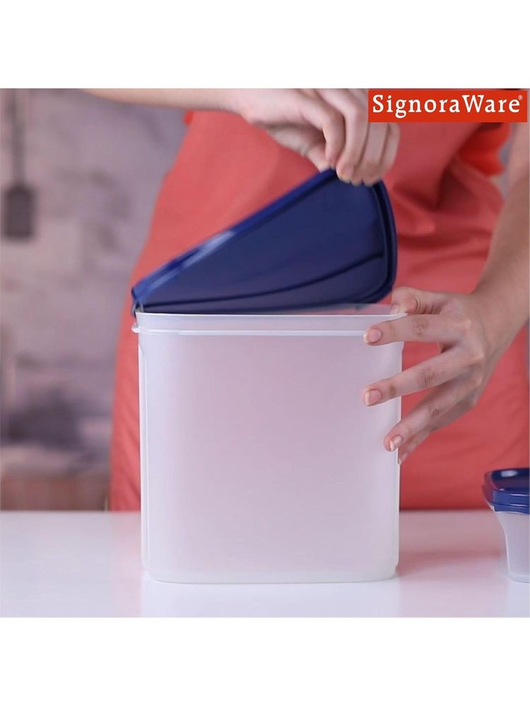 Signoraware Navy Blue Plastic Modular Square Container with Lid-image-24